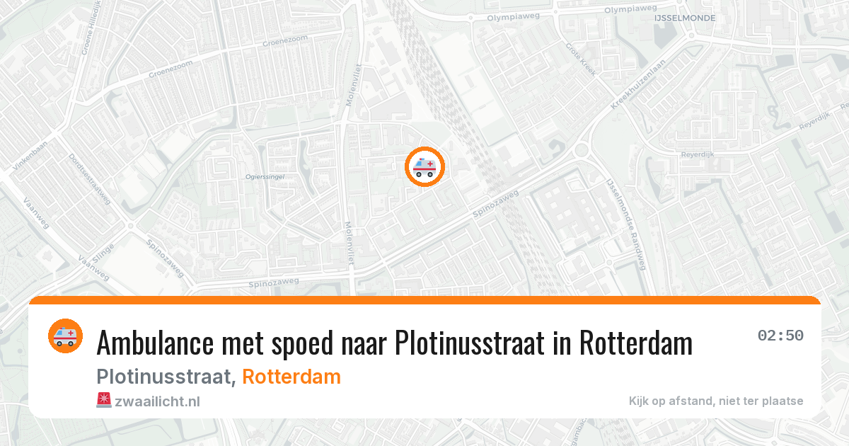 Ambulance met spoed naar Plotinusstraat in Rotterdam — 7 aug 2026