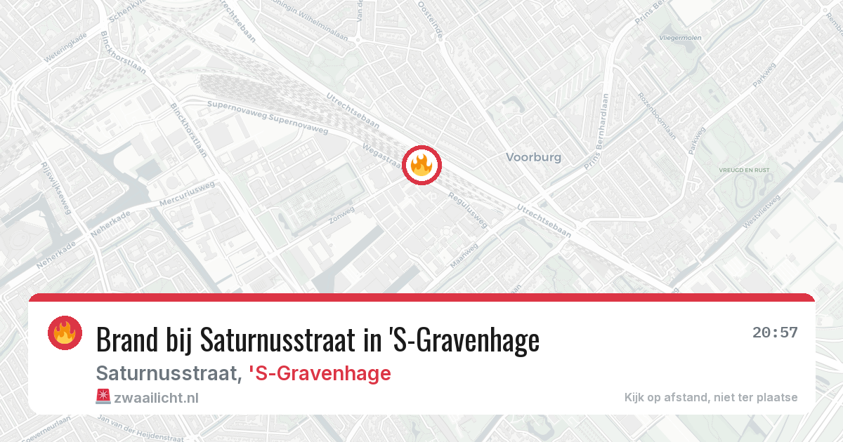 Brand bij Saturnusstraat in 'S-Gravenhage — 16 jun 2026