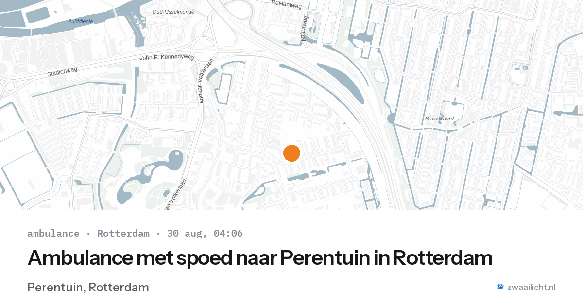 Ambulance met spoed naar Perentuin in Rotterdam — 30 aug 2026