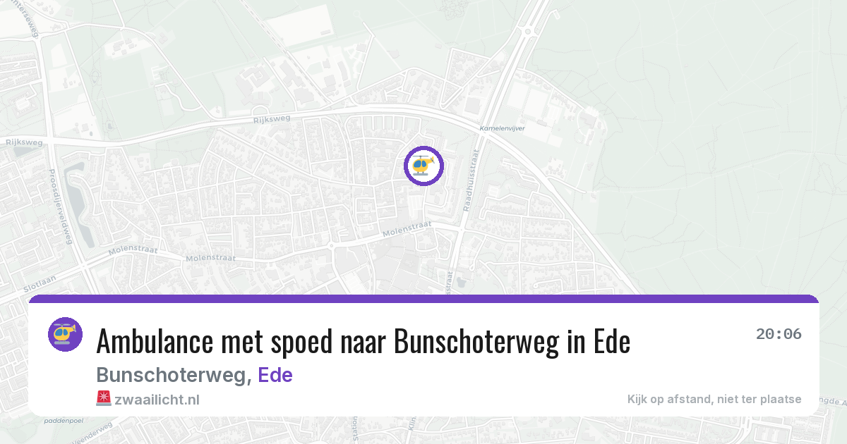 Ambulance met spoed naar Bunschoterweg in Ede — 8 jul 2026