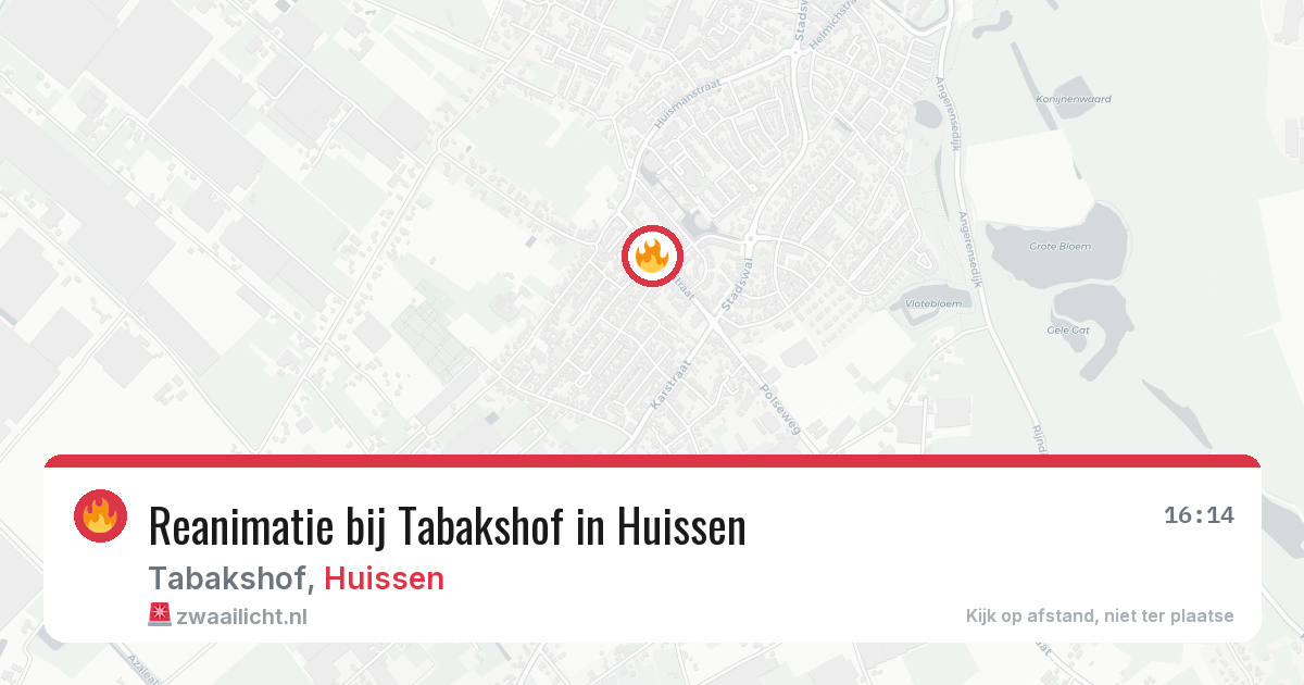 Reanimatie bij Tabakshof in Huissen — 23 mei 2026