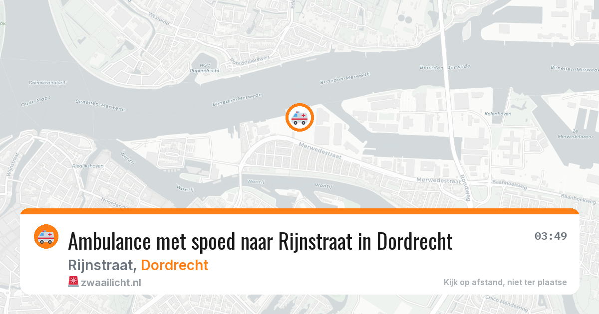 Ambulance met spoed naar Rijnstraat in Dordrecht — 19 jun 2026