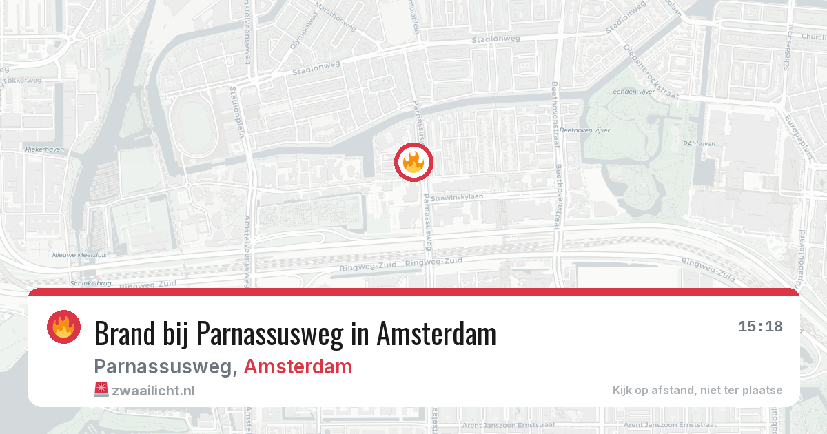 Brand bij Parnassusweg in Amsterdam — 28 mei 2026