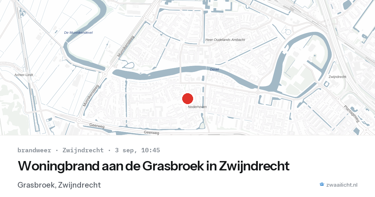 Woningbrand aan de Grasbroek in Zwijndrecht — 3 sep 2026