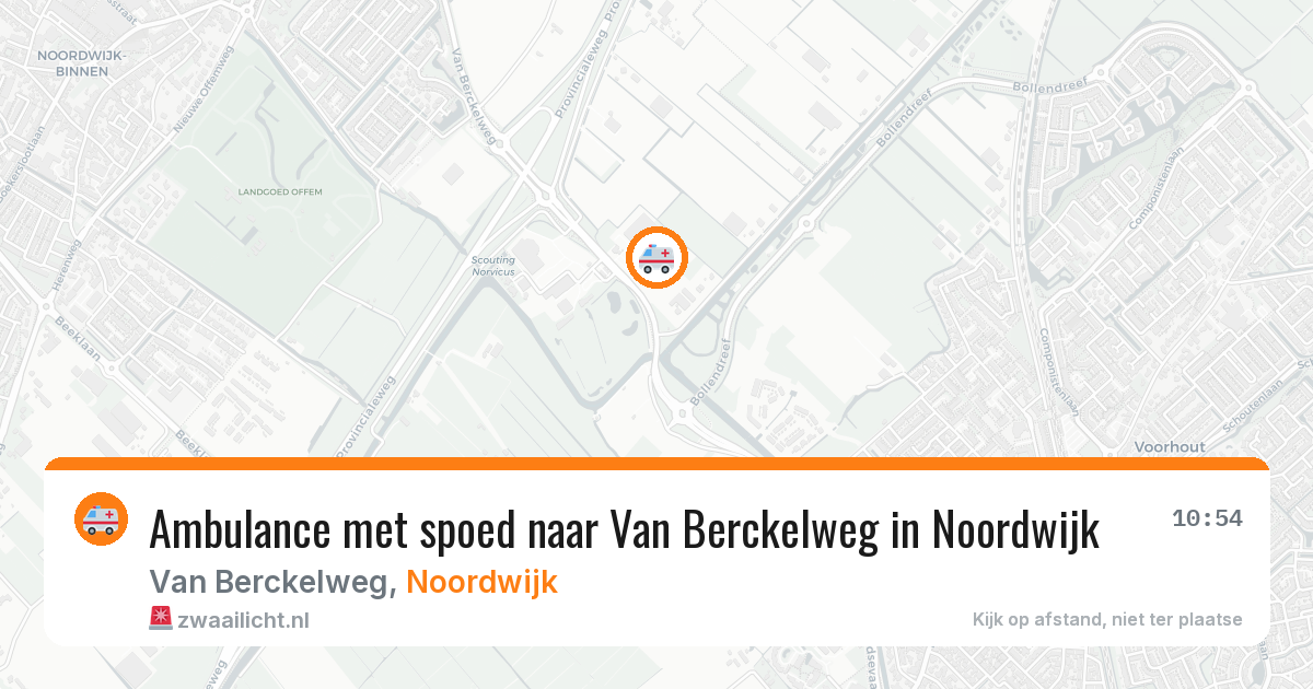 Ambulance met spoed naar Van Berckelweg in Noordwijk — 9 jul 2026
