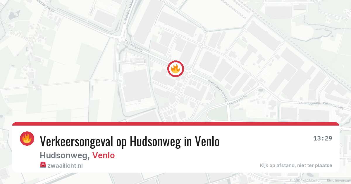 Verkeersongeval op Hudsonweg in Venlo — 19 mrt 2026