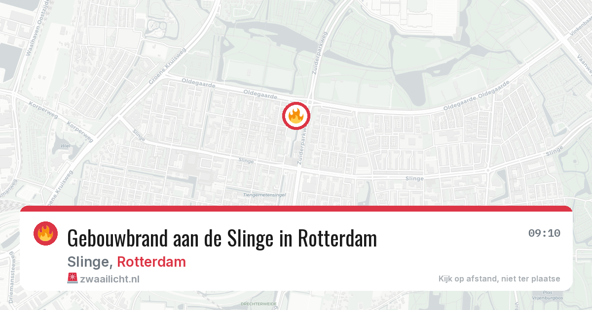 Gebouwbrand aan de Slinge in Rotterdam — 14 jun 2026