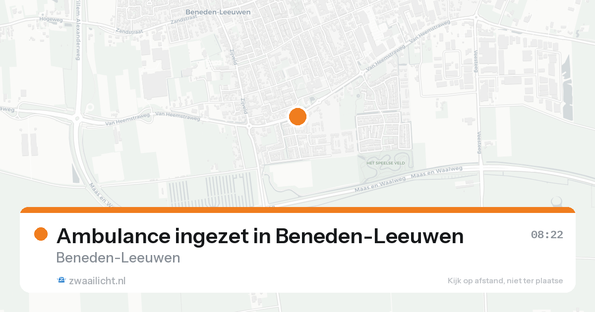 Ambulance ingezet in Beneden-Leeuwen — 15 aug 2026
