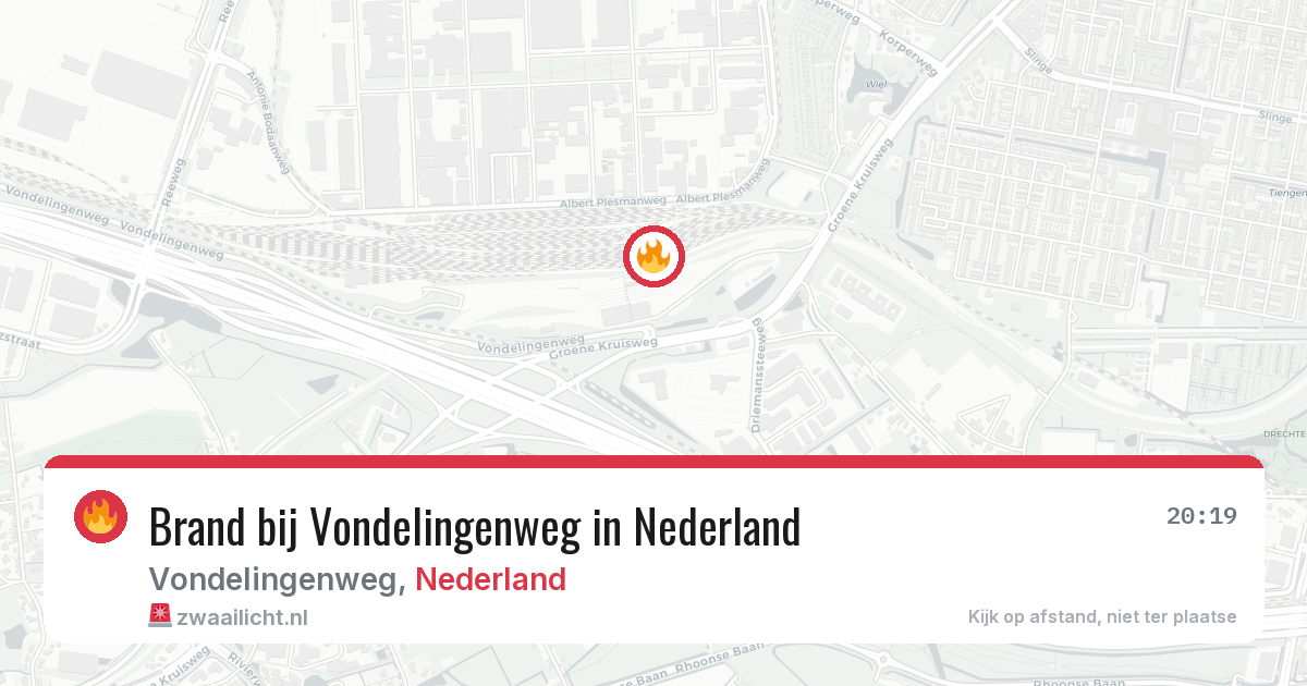 Brand bij Vondelingenweg in Nederland — 29 mrt 2026