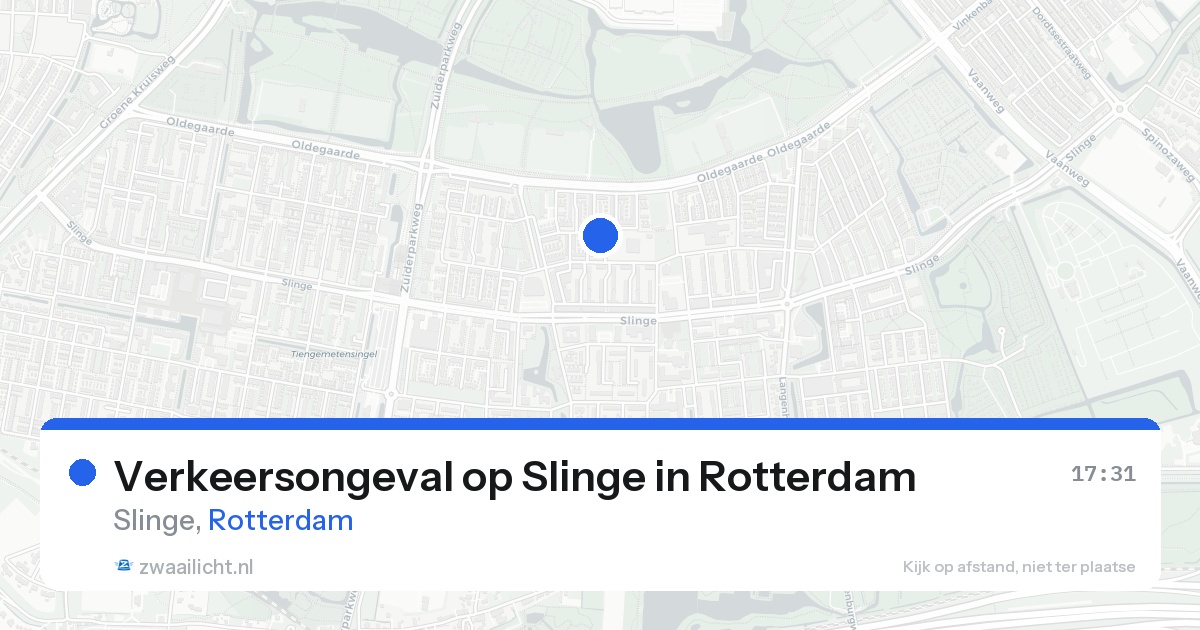 Verkeersongeval op Slinge in Rotterdam — 17 aug 2026