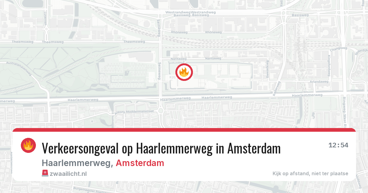 Verkeersongeval op Haarlemmerweg in Amsterdam — 12 aug 2026