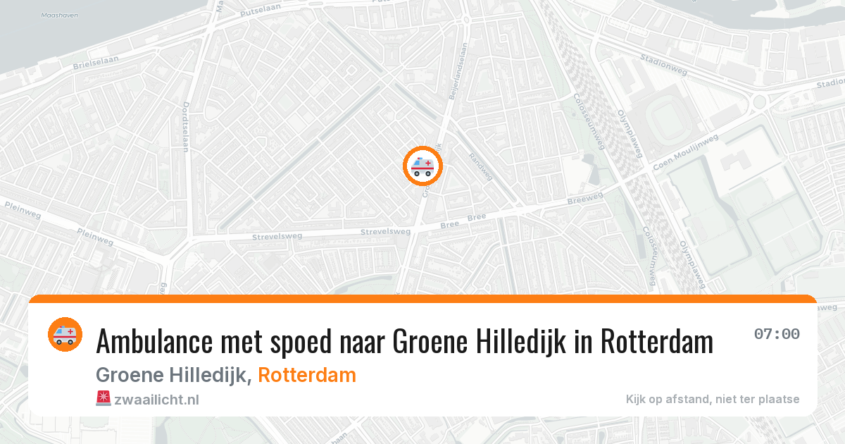 Ambulance met spoed naar Groene Hilledijk in Rotterdam — 6 aug 2026