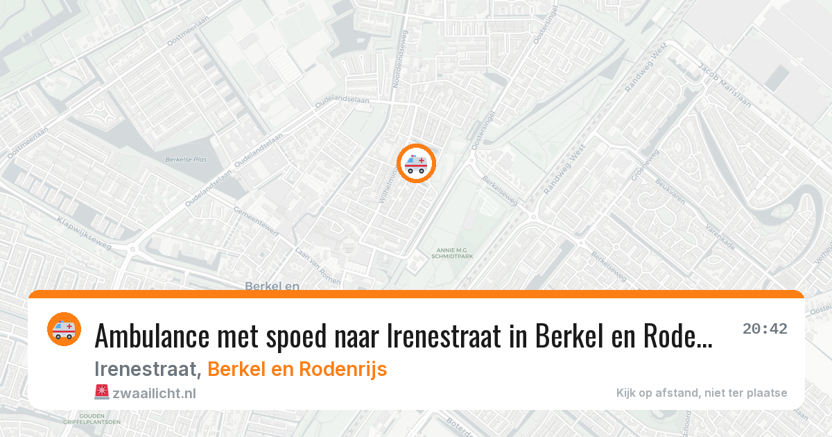Ambulance met spoed naar Irenestraat in Berkel en Rodenrijs — 19 mei 2026