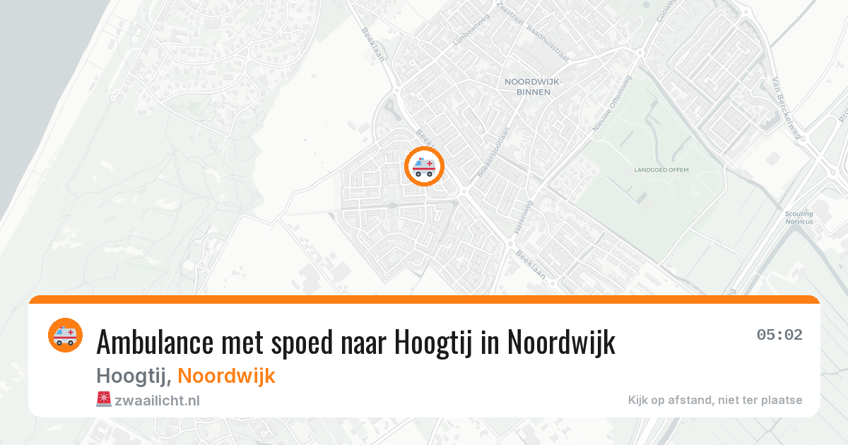 Ambulance met spoed naar Hoogtij in Noordwijk — 1 aug 2026