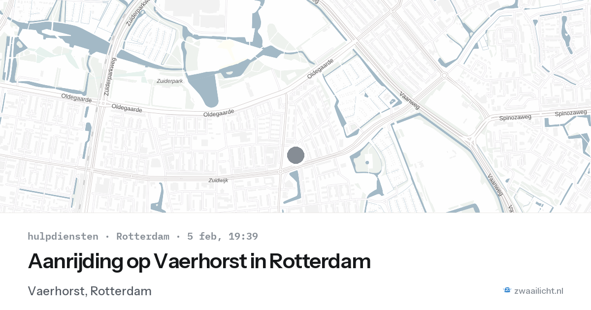 Aanrijding op Vaerhorst in Rotterdam — 5 feb 2026