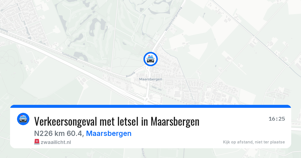 Verkeersongeval met letsel in Maarsbergen — 22 mrt 2026