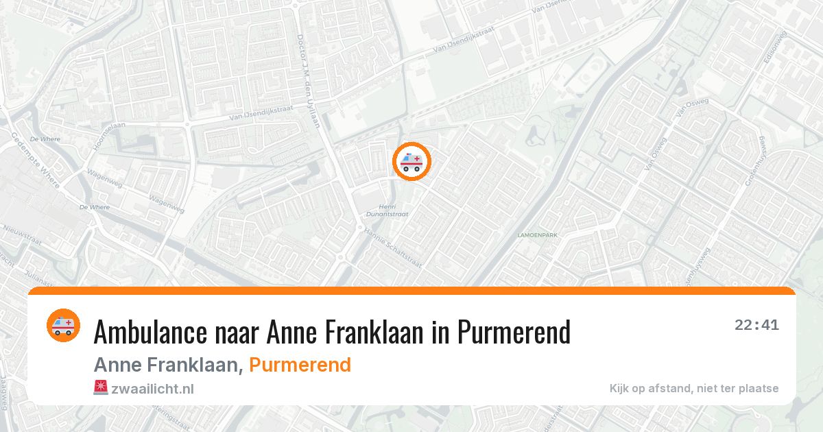 Ambulance naar Anne Franklaan in Purmerend — 24 jul 2026