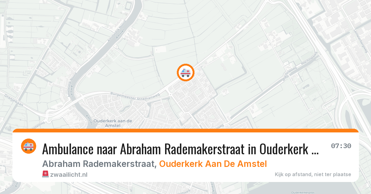 Ambulance naar Abraham Rademakerstraat in Ouderkerk Aan De Amstel — 27 jun 2026