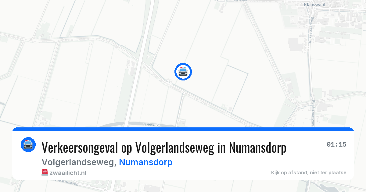Verkeersongeval op Volgerlandseweg in Numansdorp — 28 mrt 2026
