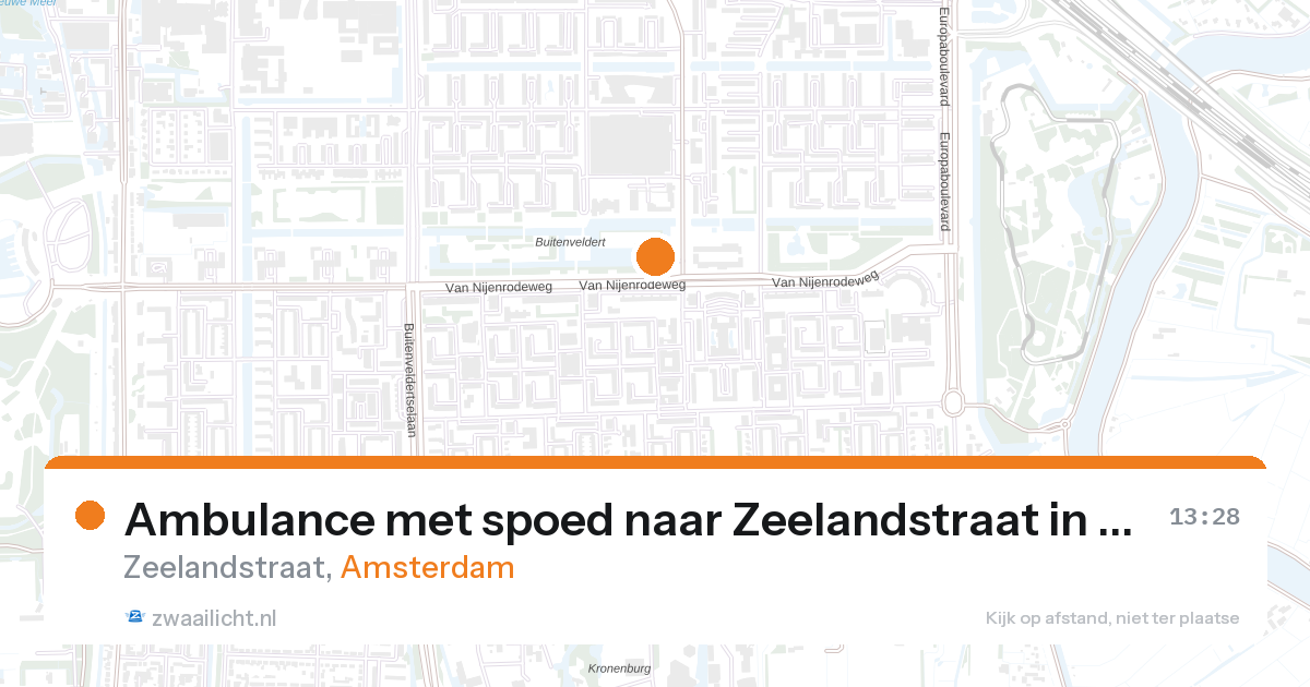Ambulance met spoed naar Zeelandstraat in Amsterdam — 27 aug 2026