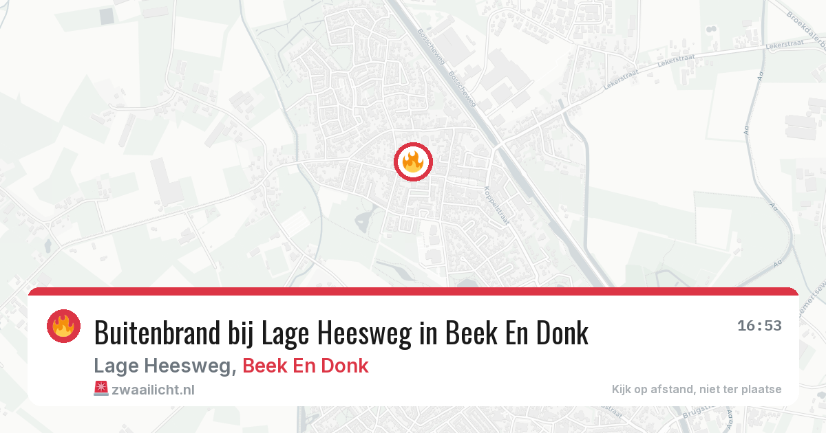 Buitenbrand bij Lage Heesweg in Beek En Donk — 8 jul 2026