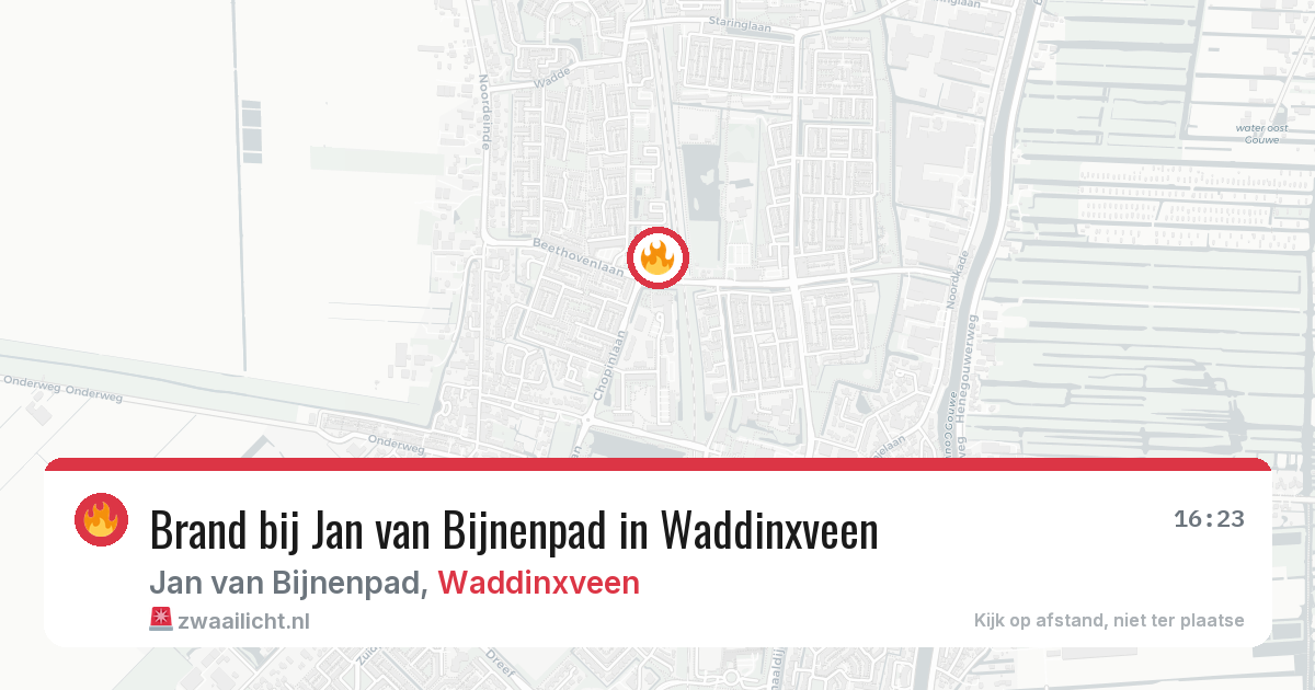 Brand bij Jan van Bijnenpad in Waddinxveen — 9 mei 2026