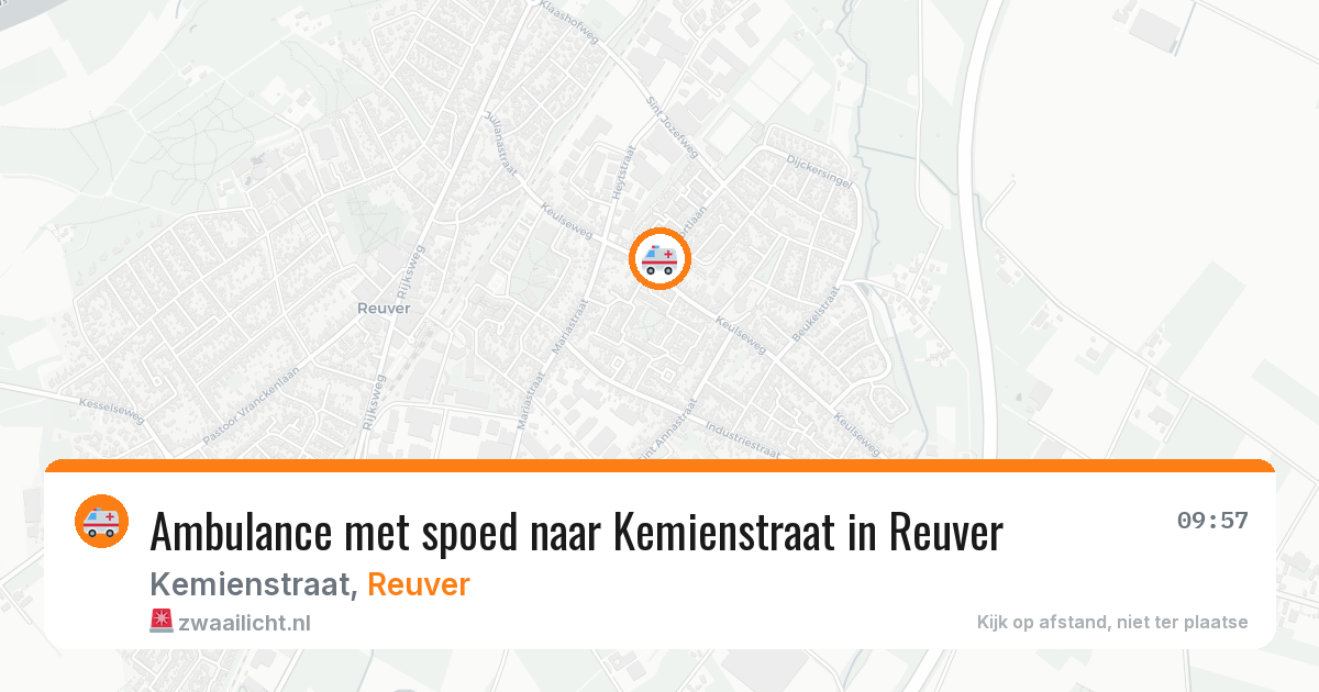 Ambulance met spoed naar Kemienstraat in Reuver — 9 jun 2026
