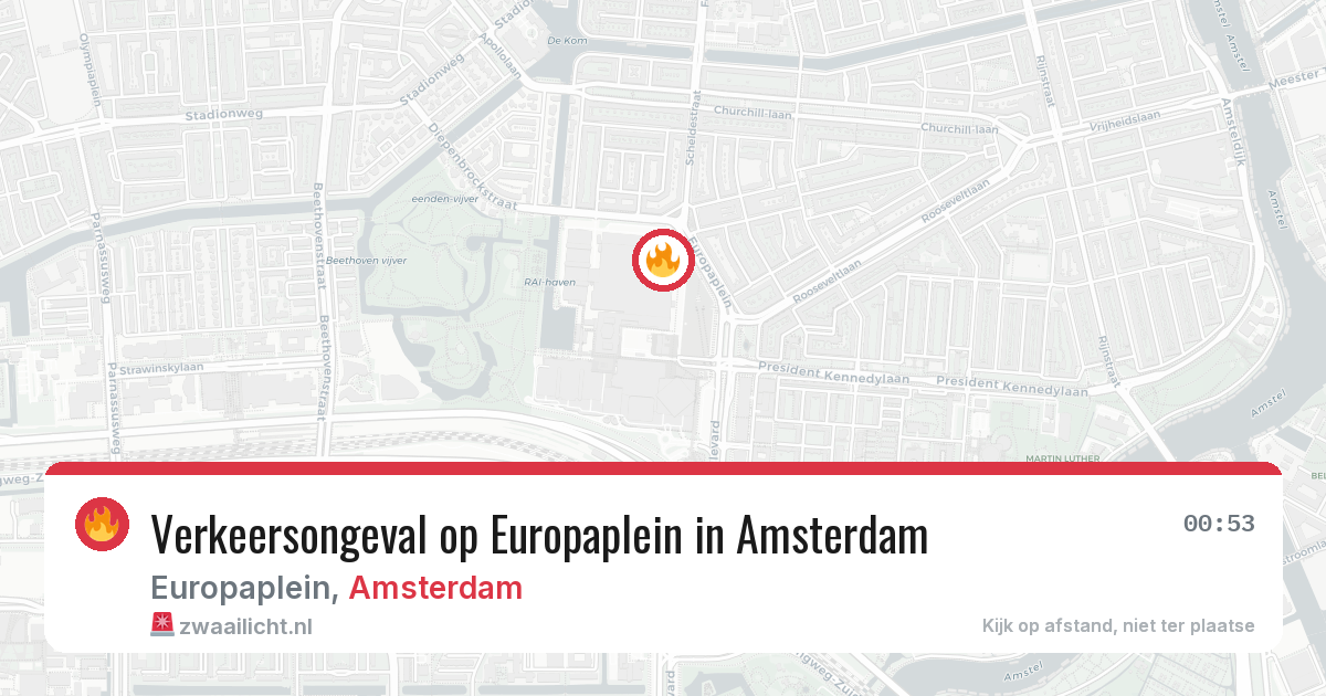 Verkeersongeval op Europaplein in Amsterdam — 24 apr 2026