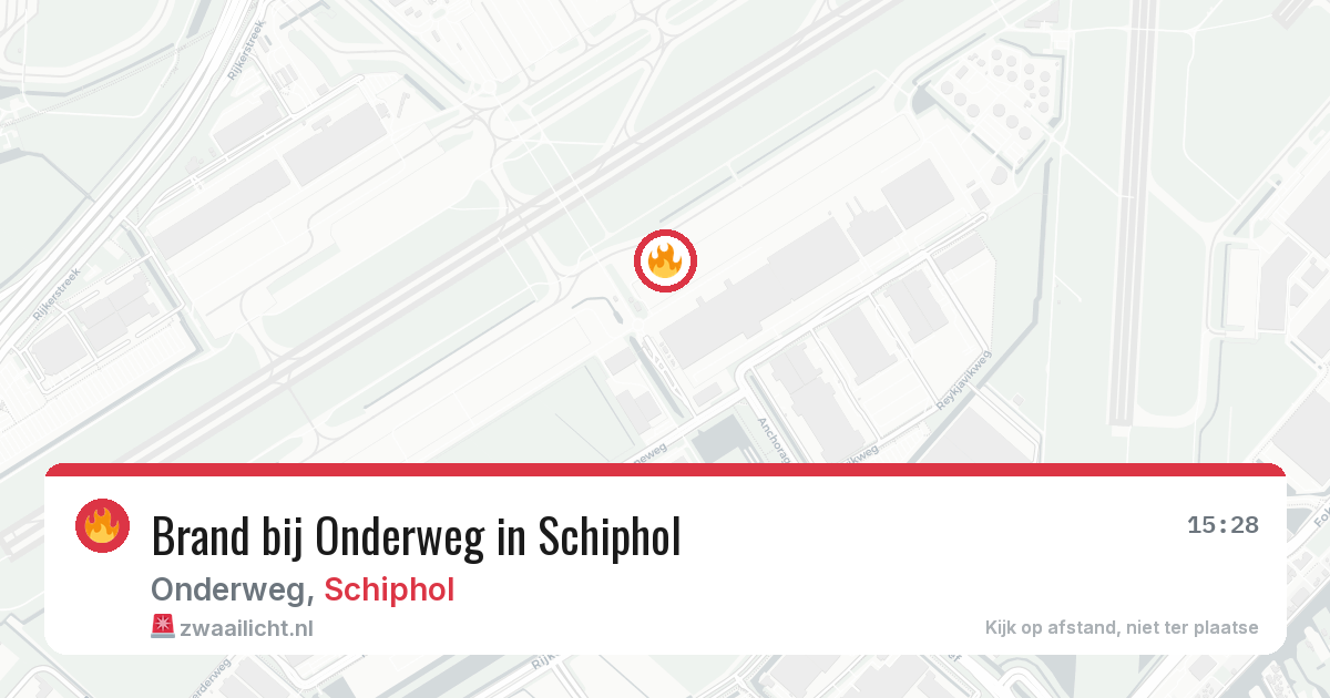 Brand bij Onderweg in Schiphol — 8 apr 2026