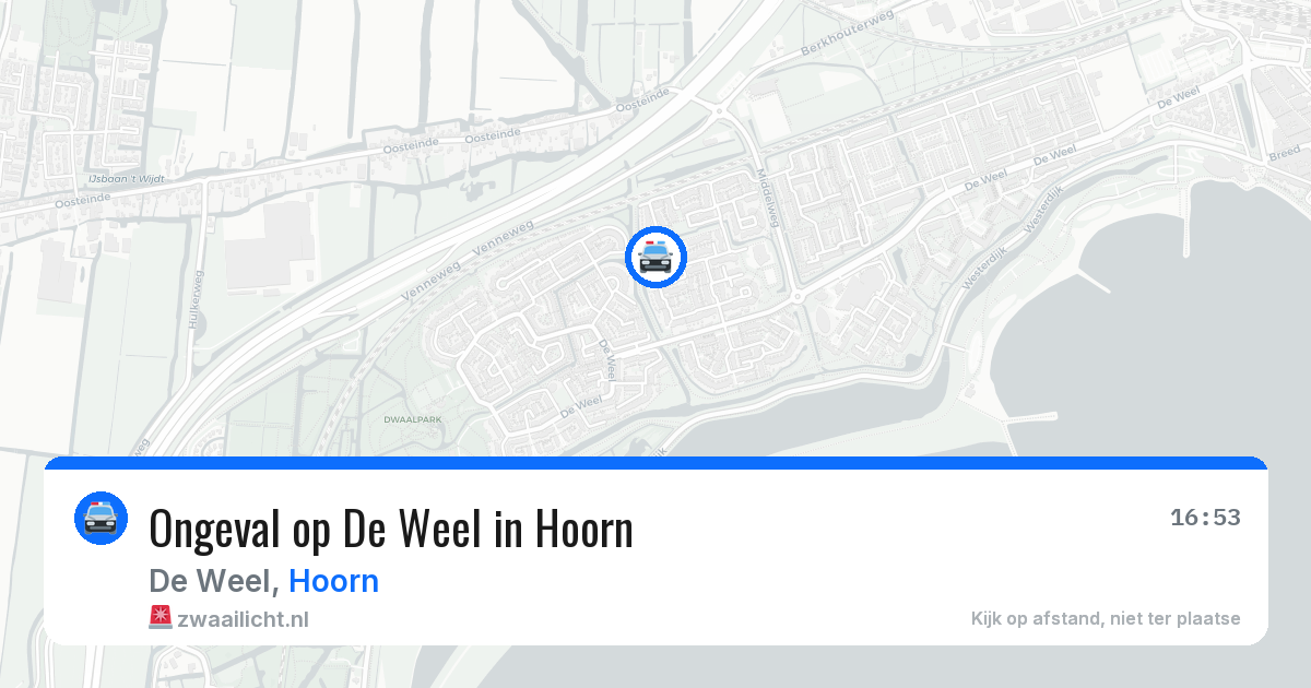 Ongeval op De Weel in Hoorn — 1 jun 2026