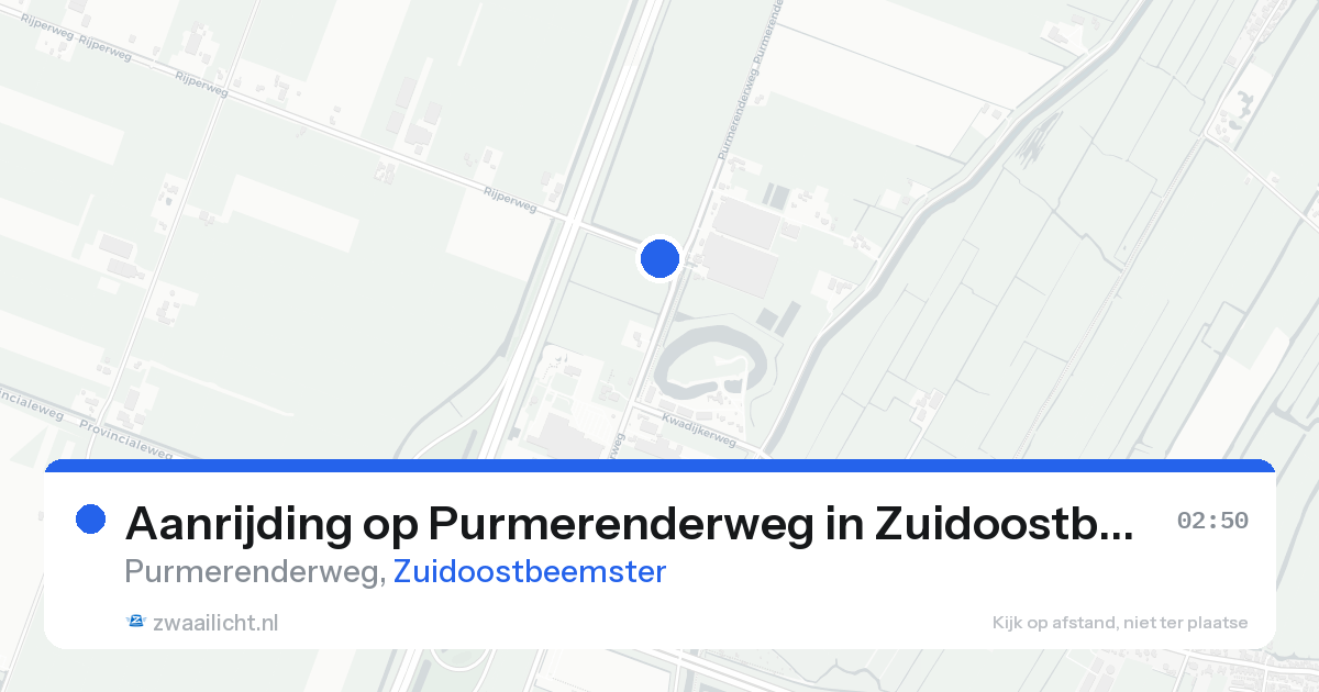 Aanrijding op Purmerenderweg in Zuidoostbeemster — 17 aug 2026