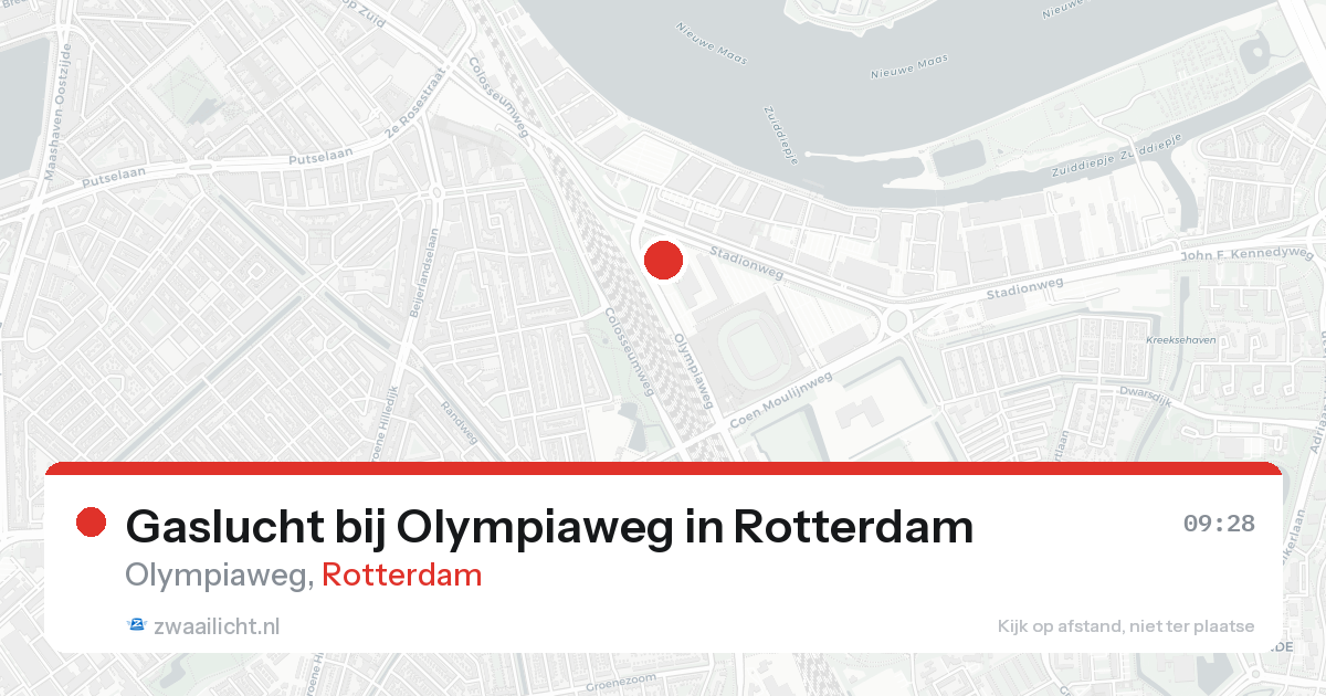 Gaslucht bij Olympiaweg in Rotterdam — 31 jan 2026