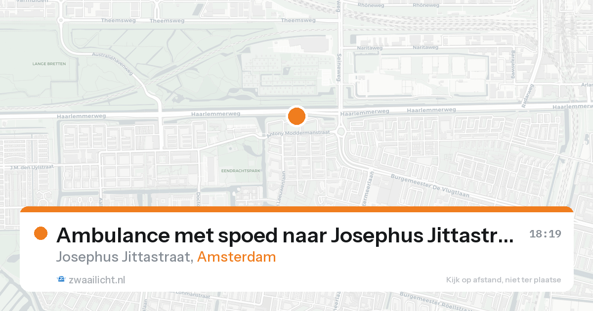 Ambulance met spoed naar Josephus Jittastraat in Amsterdam — 19 aug 2026