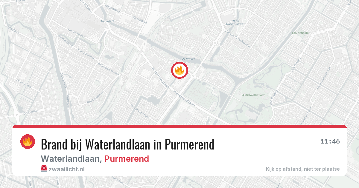 Brand bij Waterlandlaan in Purmerend — 18 mei 2026