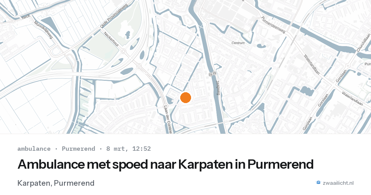 Ambulance met spoed naar Karpaten in Purmerend — 8 mrt 2026