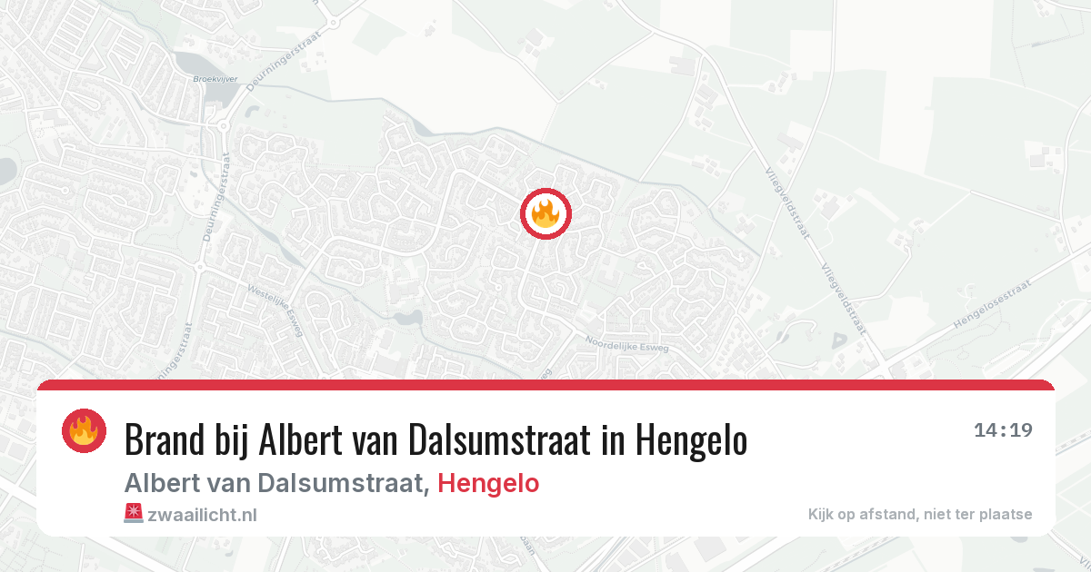 Brand bij Albert van Dalsumstraat in Hengelo — 20 jun 2026