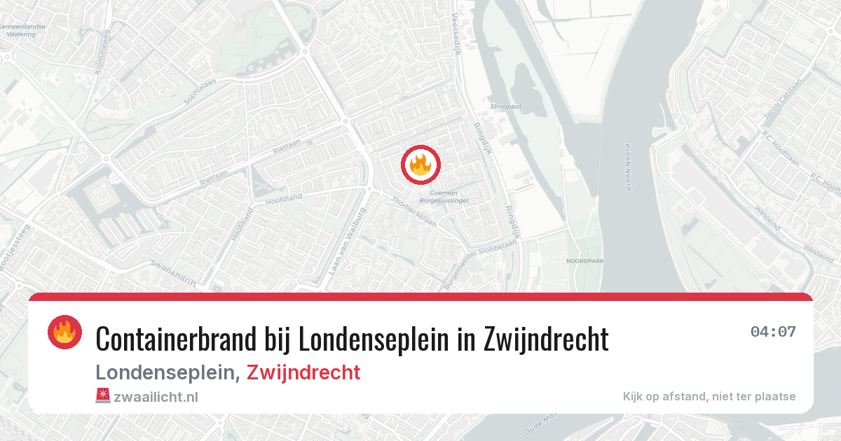 Containerbrand bij Londenseplein in Zwijndrecht — 27 jul 2026