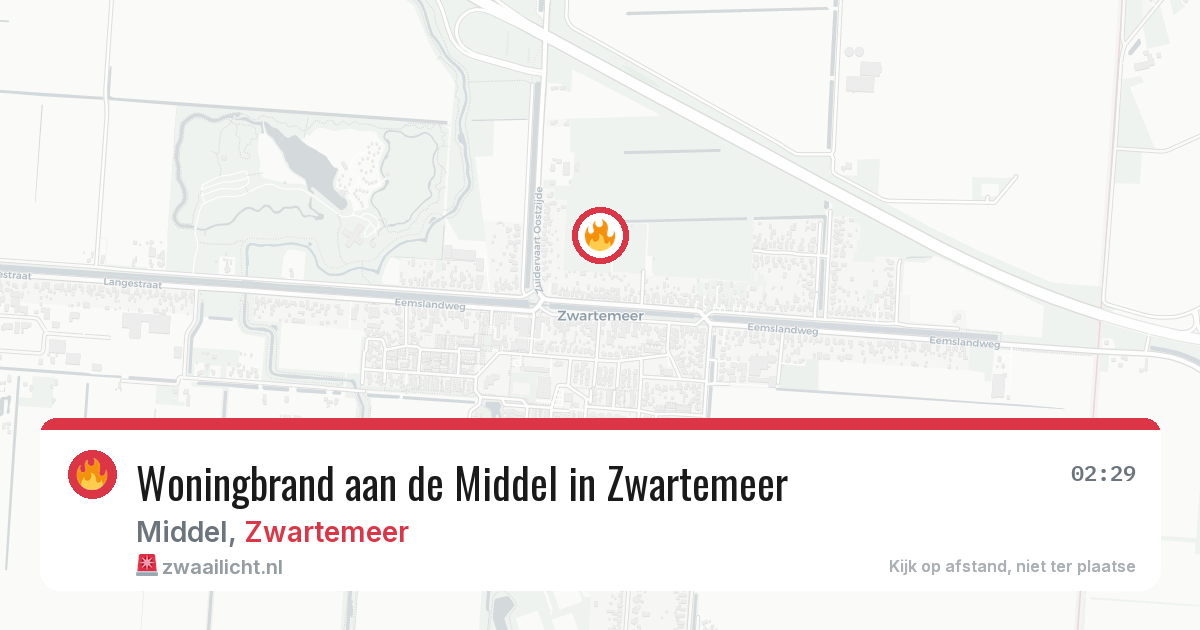 Woningbrand aan de Middel in Zwartemeer — 19 jun 2026