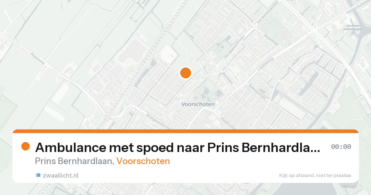 Ambulance met spoed naar Prins Bernhardlaan in Voorschoten — 18 aug 2026
