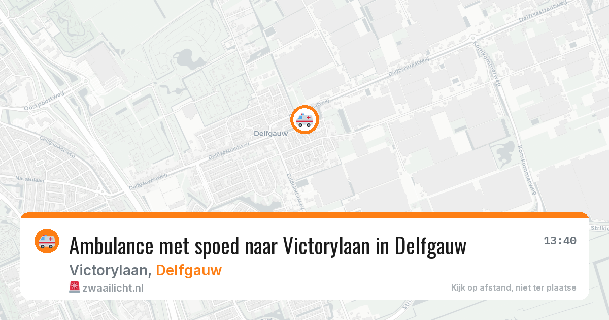 Ambulance met spoed naar Victorylaan in Delfgauw — 6 aug 2026