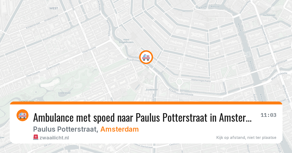 Ambulance met spoed naar Paulus Potterstraat in Amsterdam — 1 aug 2026