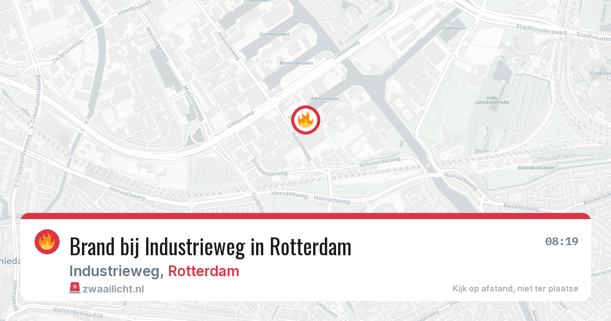 Brand bij Industrieweg in Rotterdam — 18 jun 2026