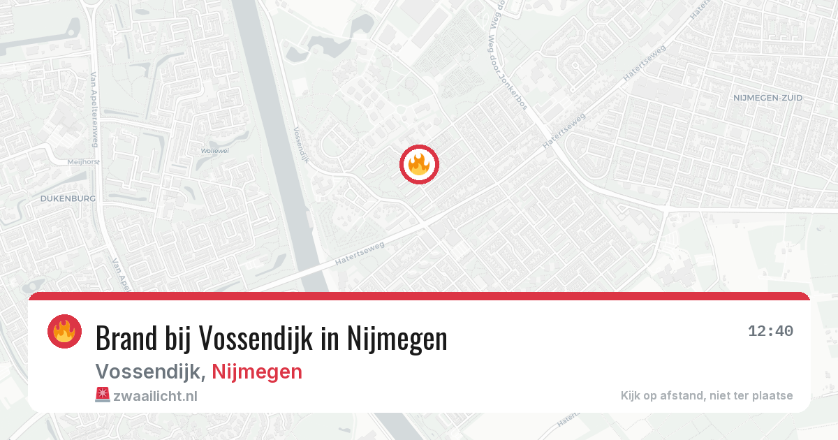 Brand bij Vossendijk in Nijmegen — 25 mrt 2026