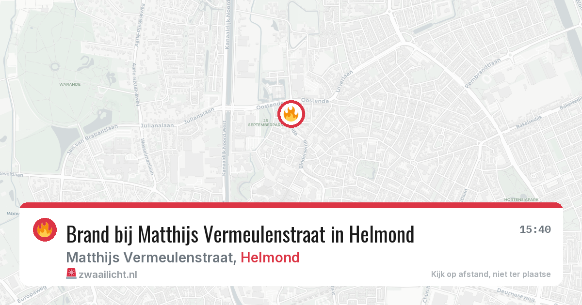 Brand bij Matthijs Vermeulenstraat in Helmond — 31 mei 2026