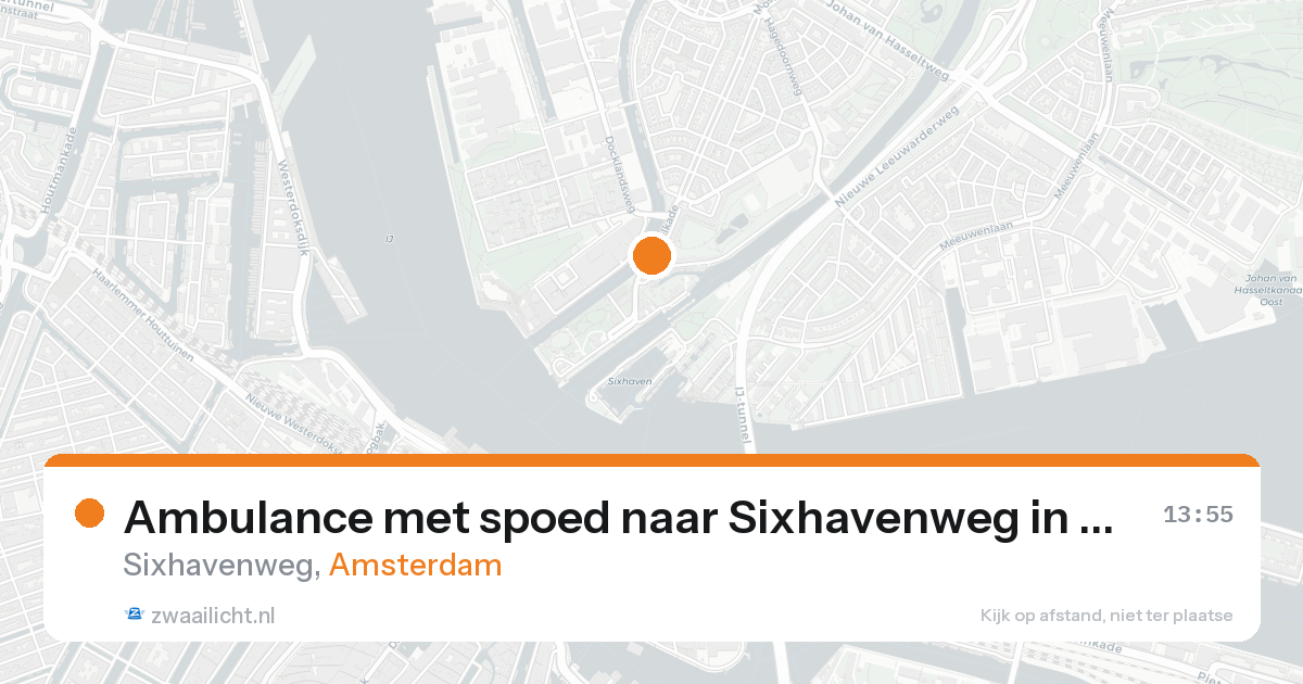 Ambulance met spoed naar Sixhavenweg in Amsterdam — 15 aug 2026