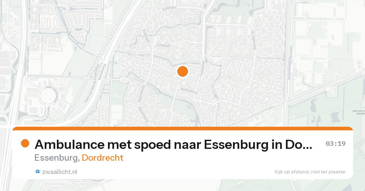 Ambulance met spoed naar Essenburg in Dordrecht — 26 aug 2026
