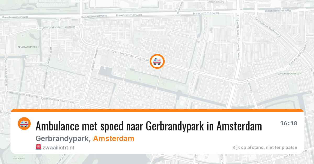 Ambulance met spoed naar Gerbrandypark in Amsterdam — 30 jul 2026