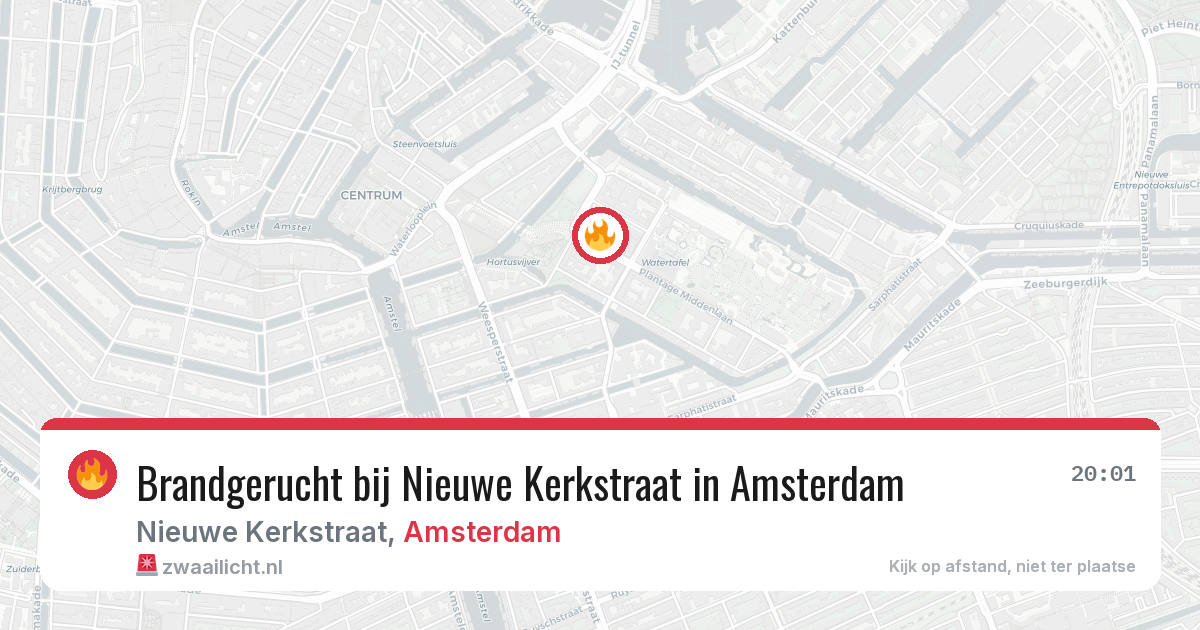 Brandgerucht bij Nieuwe Kerkstraat in Amsterdam — 28 mrt 2026