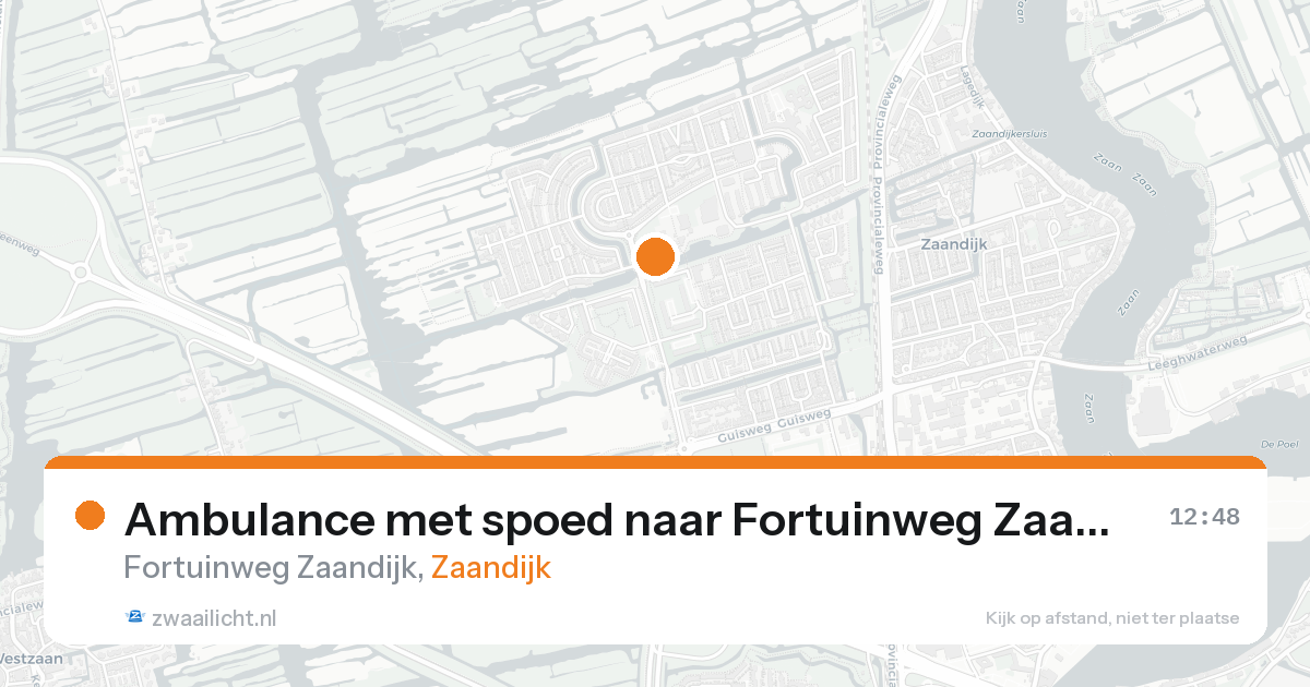 Ambulance met spoed naar Fortuinweg Zaandijk in Zaandijk — 19 aug 2026