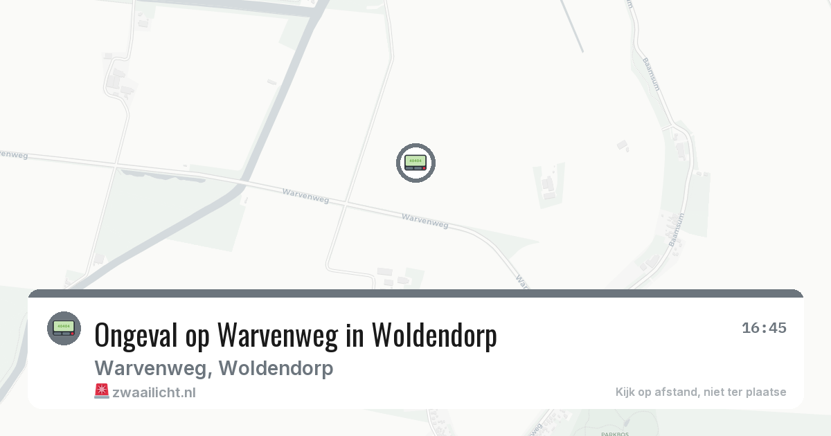 Ongeval op Warvenweg in Woldendorp — 25 feb 2026